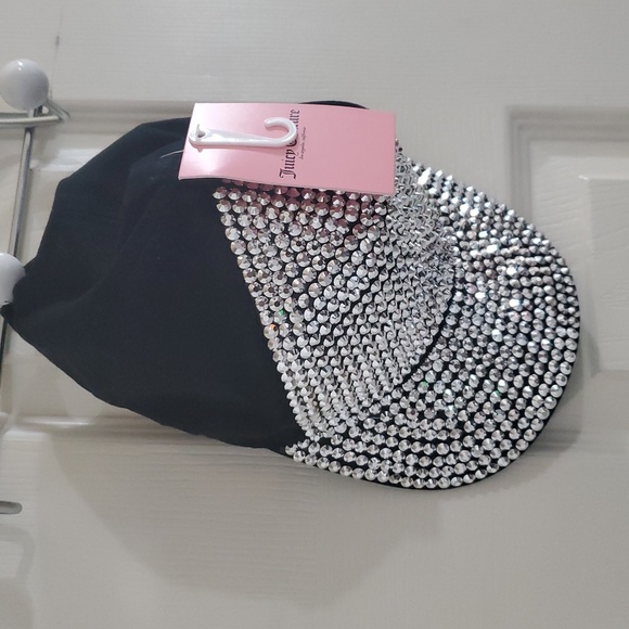 Juicy Couture black‎ bling out rhinestone adorned glam lux diva baseball cap new main image 7